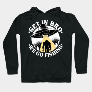 Funny Vintage Bigfoot Sasquatch UFO Fishing Gift Hoodie